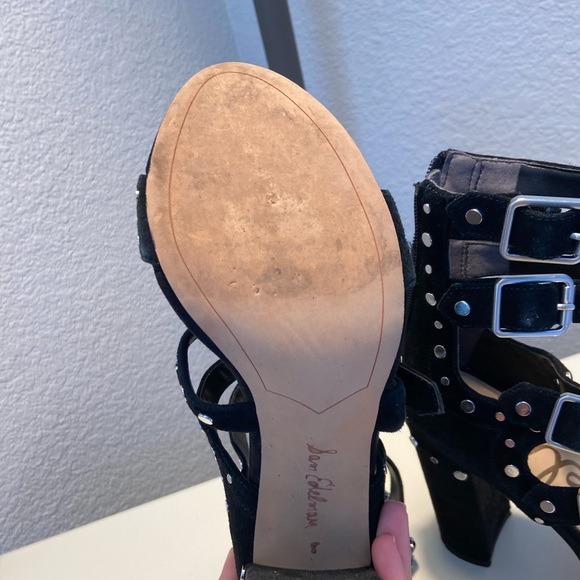 Sam Edelman Braley Worn Black Heels - Picture 3 of 4